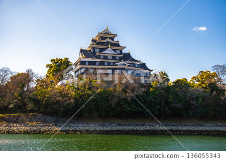 冬日里,隔著旭川河水眺望岡山城,岡山市 冬日里,隔著旭川河水眺望岡山城,岡山市 136055343