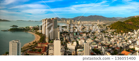 Aerial View Nha Trang North Bay Vietnam Daytime 136055400