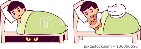 Boy with monster under his bed 136056656