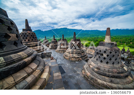 Borobudur Buddist temple Yogyakarta. Java, Indonesia 136056679