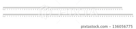 Measuring charts 55, 60 centimeters. Ruler scale fifty five, sixty cm with numbers. Length measurement math, distance, height, sewing tool, templates set. Measuring charts 55, 60 centimeters. Ruler scale fifty five, sixty cm with numbers. Length measurement math, distance, height, sewing tool, templates set. 136056775