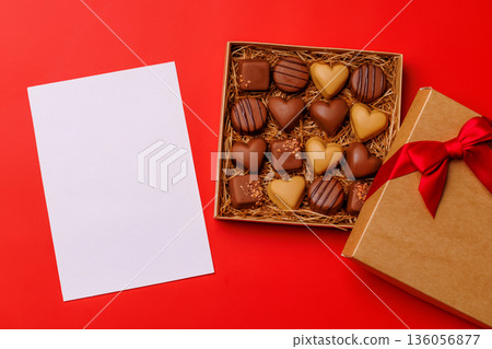 Valentines day box of rich chocolates 136056877