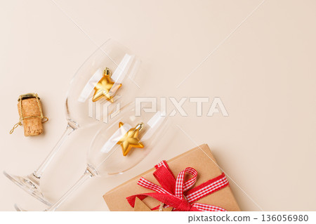 Champagne glasses, decor and gift card 136056980