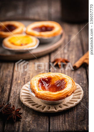 Portuguese custard tarts or Pastel de Nata 136057770