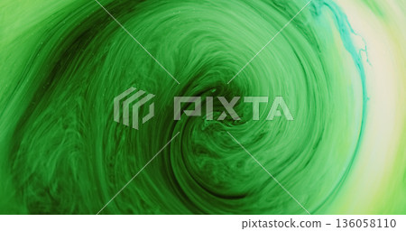Ink whirl. Smoke twirl texture. Defocused green blue yellow color glitter vibrant fume bright round mist fog twirl on abstract background. Ink whirl. Smoke twirl texture. Defocused green blue yellow color glitter vibrant fume bright round mist fog twirl on abstract background. 136058110