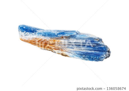 Kyanite mineral stone a white background Kyanite mineral stone a white background 136058674