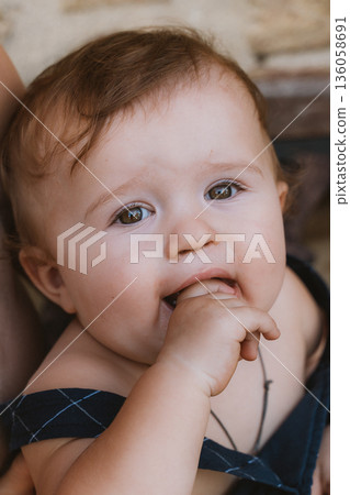Portrait of a Cute Little Baby 136058691