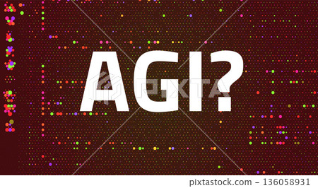 Artificial General Intelligence AGI Concept with Digital Network Background a 136058931