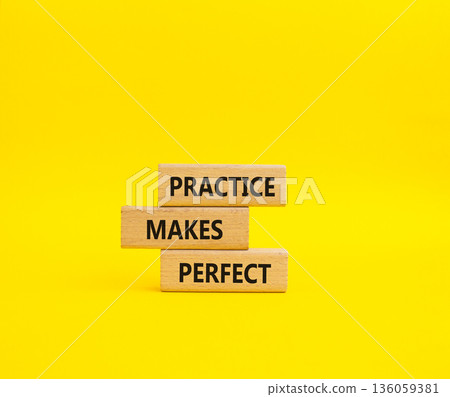 Practice Makes Perfect symbol. Wooden blocks with words Practice Makes Perfect. Beautiful yellow background. Business and Practice Makes Perfect concept. Copy space. Practice Makes Perfect symbol. Wooden blocks with words Practice Makes Perfect. Beautiful yellow background. Business and Practice Makes Perfect concept. Copy space. 136059381