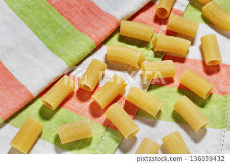 Pasta rigatoni , traditional pasta 136059432