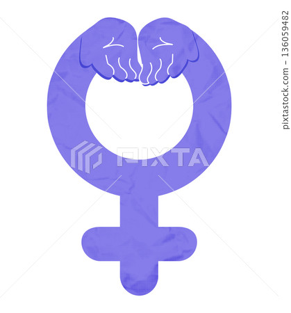 Give To Gain for International Women's day. IWD 2026 campaign sticker with purple Venus symbol with open female hands gesture. Feminism, empowerment and gender equality concept. Vector illustration Give To Gain for International Women's day. IWD 2026 campaign sticker with purple Venus symbol with open female hands gesture. Feminism, empowerment and gender equality concept. Vector illustration 136059482
