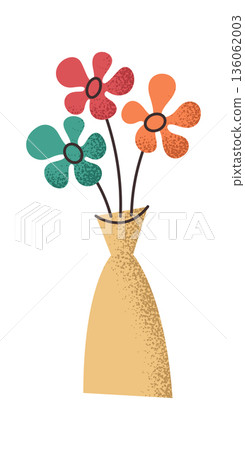 Floral composition in vase sticker 136062003