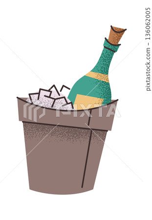 Champagne bottle in ice bucket 136062005