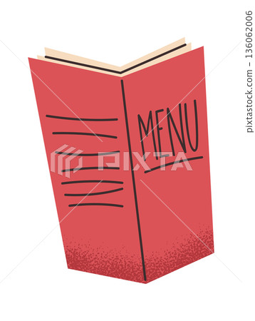 Red restaurant menu book sticker 136062006