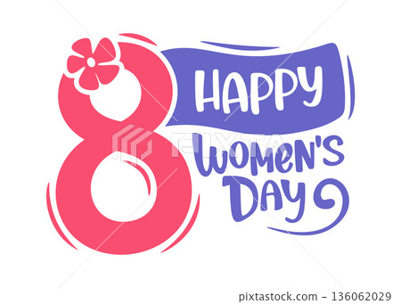 Happy Women Day greeting label Happy Women Day greeting label 136062029