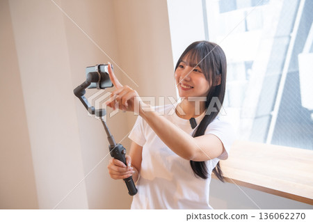 Action camera, live streaming, wireless microphone, streaming, video streaming, soothing, older sister type, younger sister type 136062270