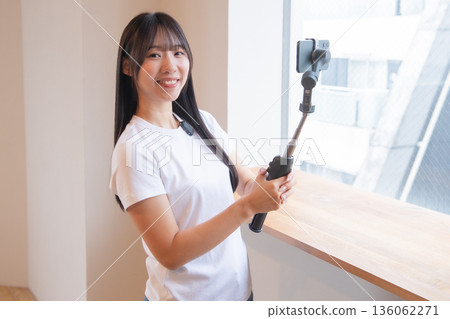 Action camera, live streaming, wireless microphone, streaming, video streaming, soothing, older sister type, younger sister type 136062271