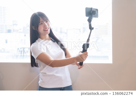 Action camera, live streaming, wireless microphone, streaming, video streaming, soothing, older sister type, younger sister type 136062274