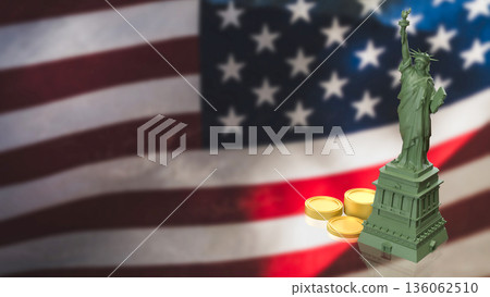 United States Freedom And Financial Growth Concept Background 3d render. United States Freedom And Financial Growth Concept Background 3d render. 136062510