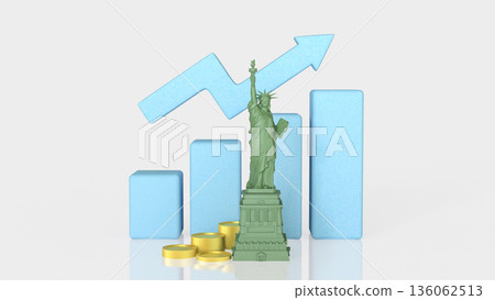 United States Economic Growth And Investment Success Concept 3d render. 136062513