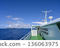 Landscape photo taken from a boat sailing through the seas of Okinawa 136063975