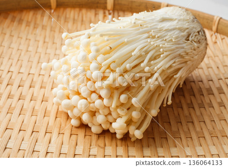 Enoki mushrooms studio shot Enoki mushrooms studio shot 136064133