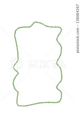 Chalk squiggle outline rectangle frame with organic border and hand drawn style. This textbox forms a unique quote background, ideal as a graphic element for art or creative template projects. 136064267