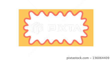 Colorful groovy wavy rectangle border with scallop outline and playful retro doodle style. Abstract y2k frame, vibrant graphic background for modern creative art. Colorful groovy wavy rectangle border with scallop outline and playful retro doodle style. Abstract y2k frame, vibrant graphic background for modern creative art. 136064409
