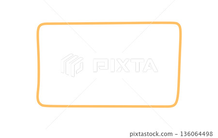 Fluid hand drawn rectangle card frame with organic border. Abstract template with box shape, ideal as mockup or banner background for text. Modern minimal style, clean and versatile usage. 136064498
