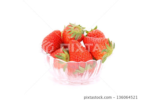 Strawberry Benihoppe dessert light background Strawberry Benihoppe dessert light background 136064521