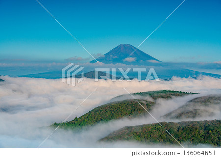 (Kanagawa Prefecture) Mount Fuji and the sea of clouds covering Lake Ashi (Kanagawa Prefecture) Mount Fuji and the sea of clouds covering Lake Ashi 136064651