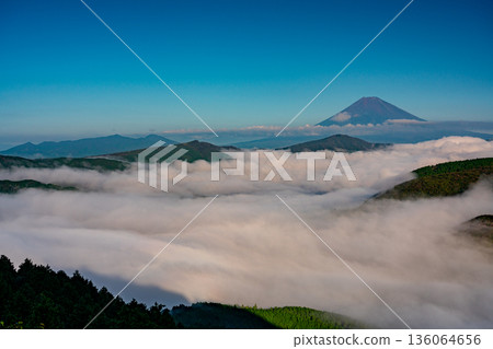 (Kanagawa Prefecture) Mount Fuji and the sea of clouds covering Lake Ashi (Kanagawa Prefecture) Mount Fuji and the sea of clouds covering Lake Ashi 136064656