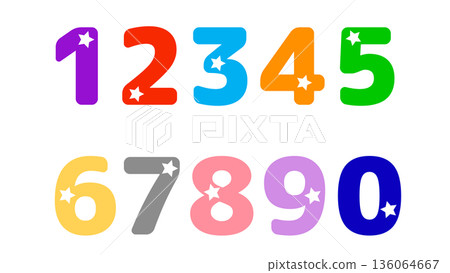 Colorful number illustration (16:9) 136064667