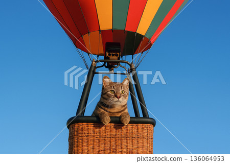 Cat on a balloon 136064953