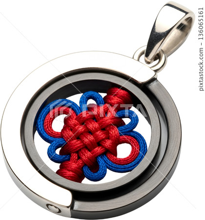 Modern Korean Maedeup Knot Jewelry Pendant: A Fusion of Traditional Culture and Contemporary Fashion, Close-Up Detail 136065161