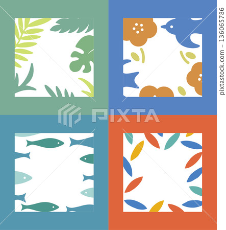 Pop and cute square frame material set 3 Pop and cute square frame material set 3 136065786