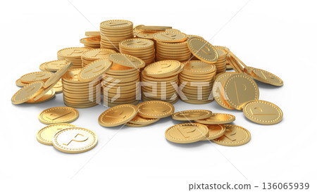 Point activity image: Stacked gold coins CG Point activity image: Stacked gold coins CG 136065939