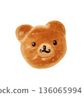 Watercolor bear bread 136065994