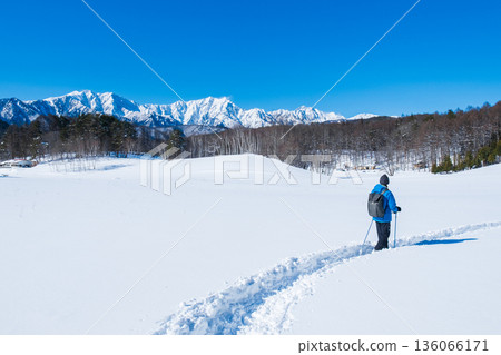 中山高原雪地健行（北阿爾卑斯山景色） 136066171