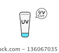 Illustration of UV-blocking sunscreen cream 136067035