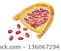Hand-drawn colored pencil azuki beans 136067294