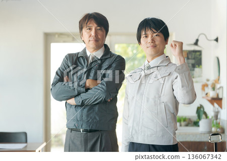 Portrait of man in work clothes 136067342