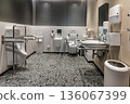 Comprehensive generic disability friendly restroom toilet sanitary with hand rails, bars and aids. 136067399