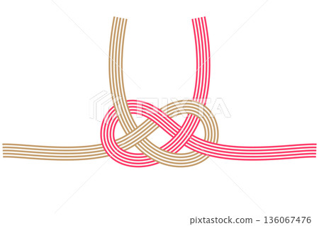 日式水引,飾以金銀淡路結 日式水引,飾以金銀淡路結 136067476