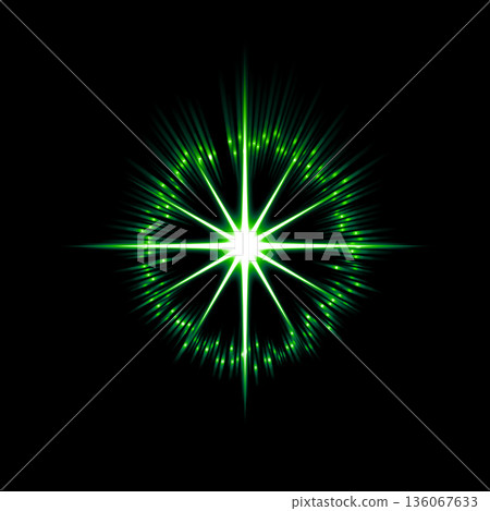 發出綠光和雷射光束 136067633