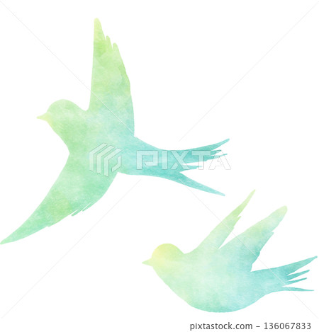 幸福的藍鳥：希望與自由的象徵，水彩畫 | 鳥，藍鳥，水彩，療愈，自然 136067833