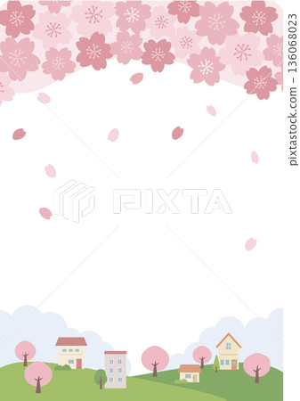 春季背景插圖,櫻花背景,春季素材,橫幅,直式 春季背景插圖,櫻花背景,春季素材,橫幅,直式 136068023