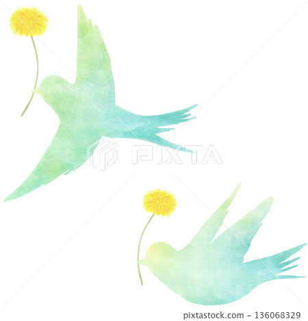 幸福的藍鳥:春天的水彩象徵 | 鳥,藍鳥,蒲公英 幸福的藍鳥:春天的水彩象徵 | 鳥,藍鳥,蒲公英 136068329