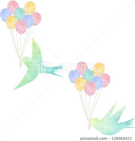 Happy Bluebird and Balloons Illustration of freedom and hope drawn in watercolor | Bird, Bluebird, Balloon, Watercolor Happy Bluebird and Balloons Illustration of freedom and hope drawn in watercolor | Bird, Bluebird, Balloon, Watercolor 136068423