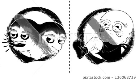 妖怪禮儀標誌（單調） 136068739